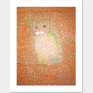 Abstract orange cat. Posters and Art